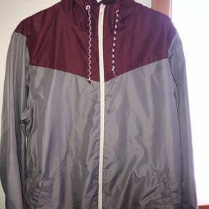 Zumiez Men’s Maroon & Grey Windbreaker Jacket